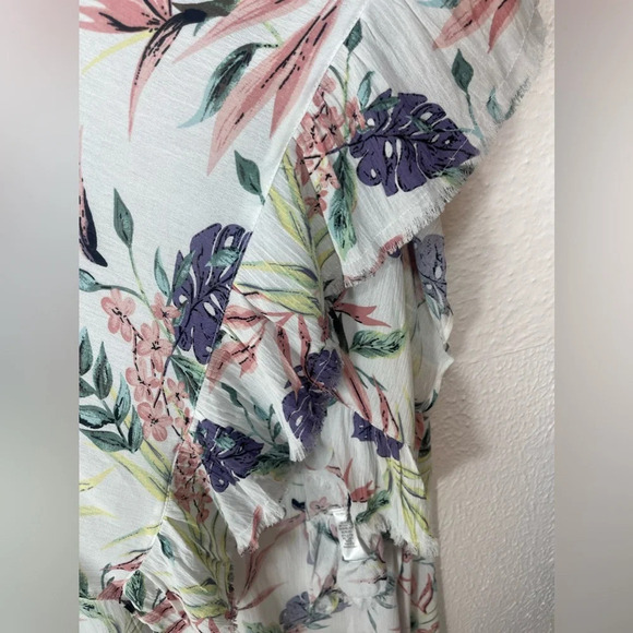 Umgee White flower Floral Print Kimono Wrap Women’s M/L - Picture 8 of 12